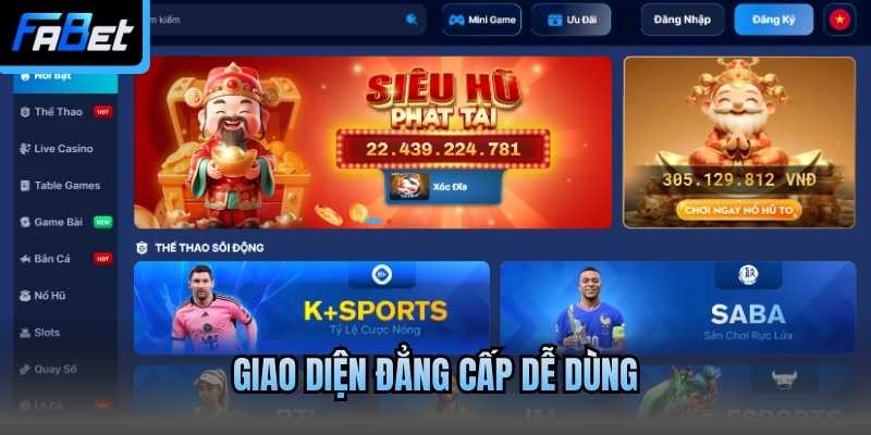 Giao diện đẳng cấp dễ dùng