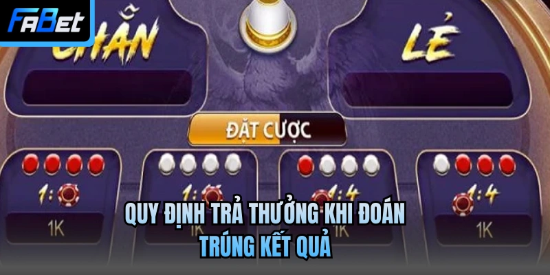 Quy định trả thưởng khi đoán trúng kết quả